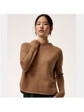 Babaton Chalmers Wool Linen blend mockneck Sweater Size S color: Constant Camel